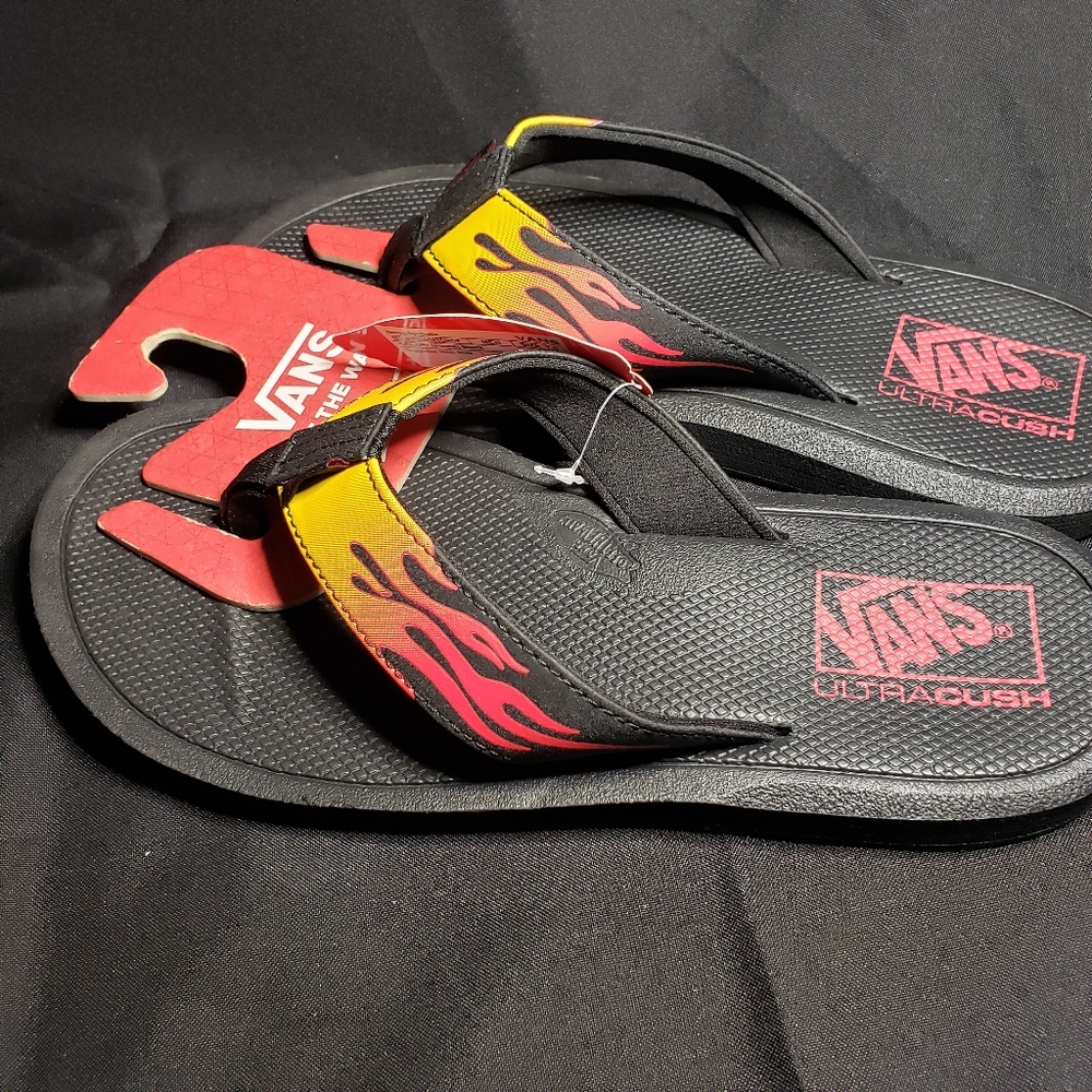 Mena vans flame flip flop size 7